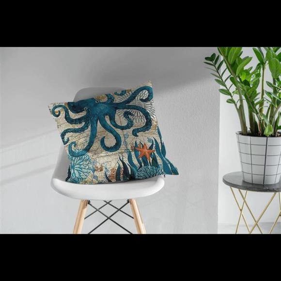 (Only Covers) Mediterranean Vintage Nautical Style Throw Pillowcase 18x18inches - Picture 5 of 6